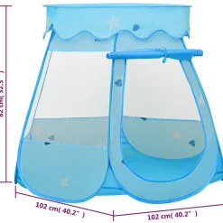 VIDAXL - Tente de jeu pour enfants bleu 102x102x82 cm