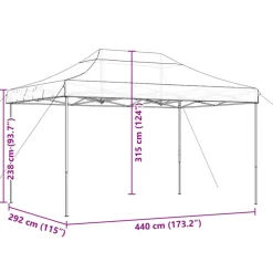 VIDAXL - Tente de réception pliable escamotable beige 440x292x315 cm