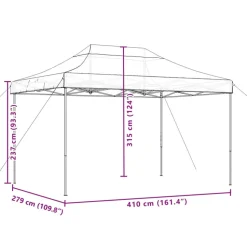 VIDAXL - Tente de réception pliable escamotable taupe 410x279x315 cm