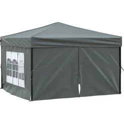VIDAXL - Tente de réception pliable avec parois anthracite 3x3 m