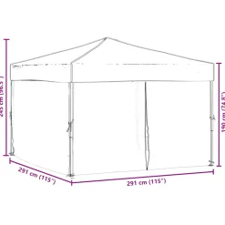 VIDAXL - Tente de réception pliable avec parois anthracite 3x3 m