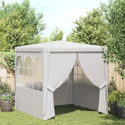 VIDAXL - Tente de réception avec parois latérales 2x2 m blanc 90 g/m²