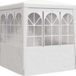 VIDAXL - Tente de réception avec parois latérales 2x2 m blanc 90 g/m²