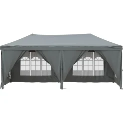 VIDAXL - Tente de réception pliable avec parois anthracite 3x6 m