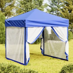 VIDAXL - Tente de réception pliable avec parois bleu 2x2 m