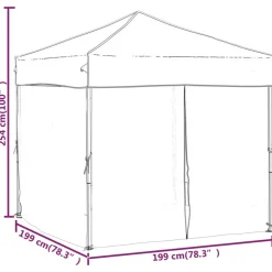 VIDAXL - Tente de réception pliable avec parois bleu 2x2 m