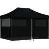 VIDAXL - Tente de réception pliable escamotable 4 parois latérales noir