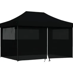 VIDAXL - Tente de réception pliable escamotable 4 parois latérales noir