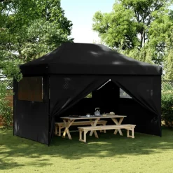 VIDAXL - Tente de réception pliable escamotable 4 parois latérales noir