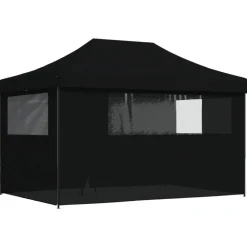 VIDAXL - Tente de réception pliable escamotable 4 parois latérales noir