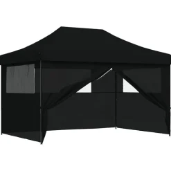 VIDAXL - Tente de réception pliable escamotable 4 parois latérales noir