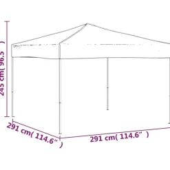 VIDAXL - Tente de réception pliable crème 3x3 m
