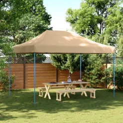 VIDAXL - Tente de réception pliable escamotable beige 410x279x315 cm