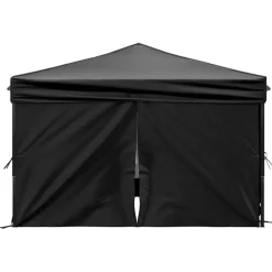 VIDAXL - Tente de réception pliable avec parois noir 3x3 m