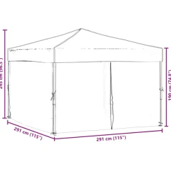 VIDAXL - Tente de réception pliable avec parois noir 3x3 m