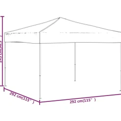 VIDAXL - Tente de réception pliable taupe 3x3 m