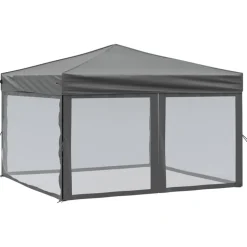 VIDAXL - Tente de réception pliable avec parois anthracite 3x3 m