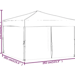 VIDAXL - Tente de réception pliable avec parois anthracite 3x3 m