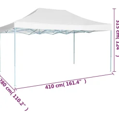 VIDAXL - Tente de réception pliable professionnelle 280x410x315 cm acier blanc