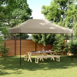 VIDAXL - Tente de réception pliable escamotable taupe 440x292x315 cm