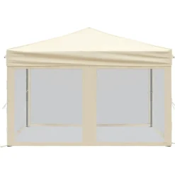 VIDAXL - Tente de réception pliable avec parois crème 3x3 m