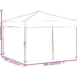 VIDAXL - Tente de réception pliable avec parois crème 3x3 m