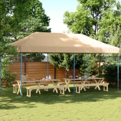 VIDAXL - Tente de réception pliable escamotable beige 580x292x315 cm