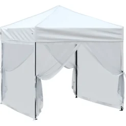 VIDAXL - Tente de réception pliable avec parois blanc 2x2 m