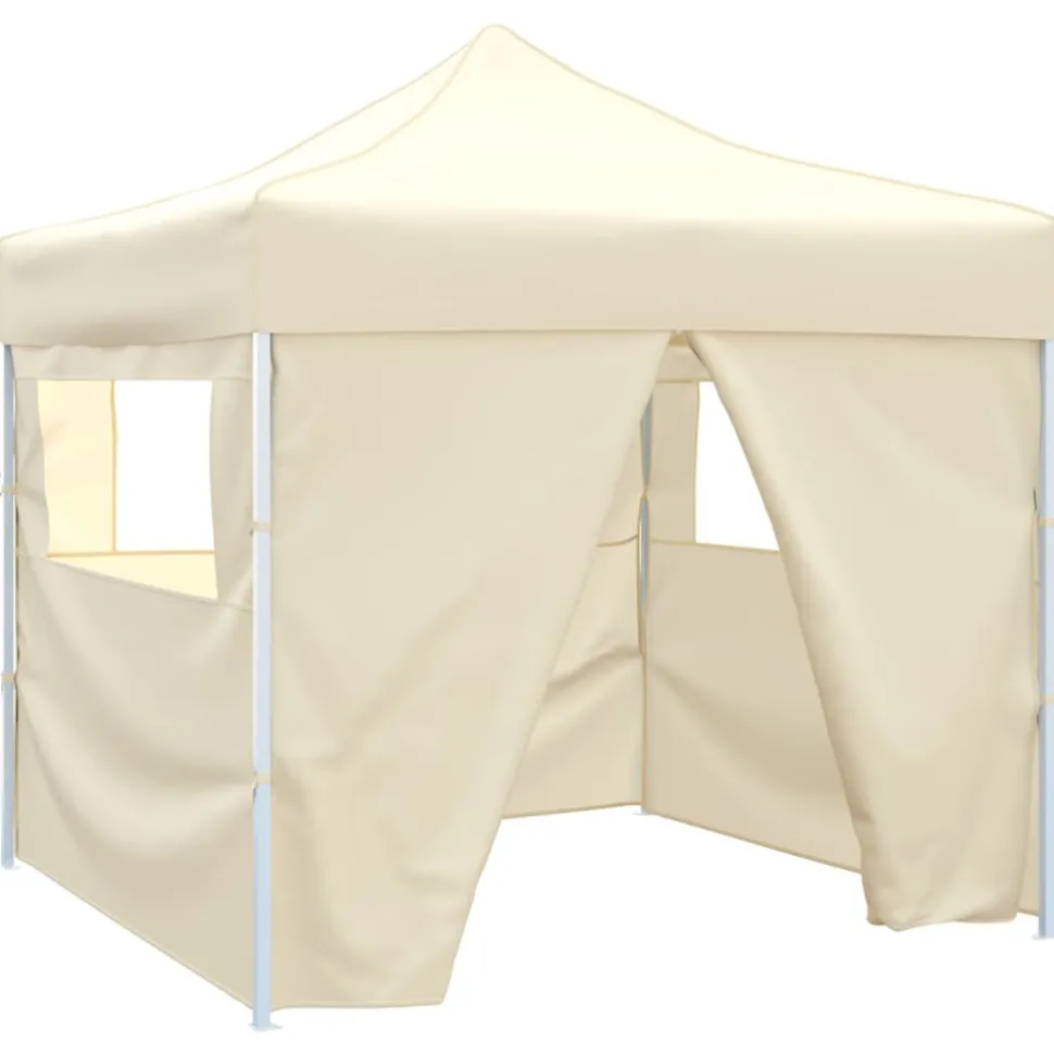 VIDAXL - Tente pliable avec 4 parois crème 3 x 3 m