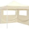 VIDAXL - Tente pliable avec 2 parois 291x291x315 cm crème
