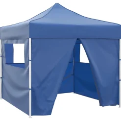 VIDAXL - Tente pliable avec 4 parois bleu 3 x 3 m