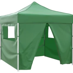 VIDAXL - Tente pliable verte 3 x 3 m avec 4 parois