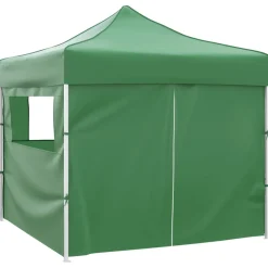 VIDAXL - Tente pliable verte 3 x 3 m avec 4 parois