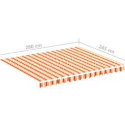 VIDAXL - Tissu de remplacement pour auvent jaune et orange 3x2,5 m