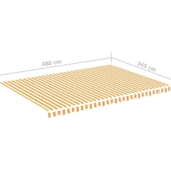 VIDAXL - Tissu de remplacement pour auvent jaune et blanc 5x3,5 m