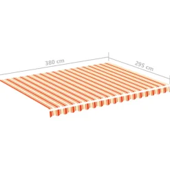 VIDAXL - Tissu de remplacement pour auvent jaune et orange 4x3 m