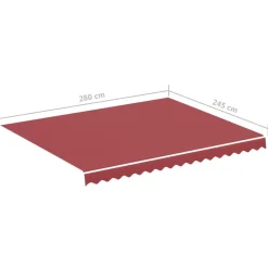 VIDAXL - Tissu de remplacement pour auvent bordeaux rouge 3x2,5 m