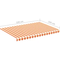 VIDAXL - Tissu de remplacement pour auvent jaune et orange 3,5x2,5 m