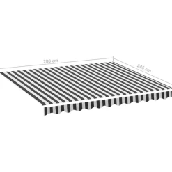 VIDAXL - Tissu de remplacement pour auvent anthracite et blanc 3x2,5 m