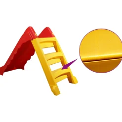 VIDAXL - Toboggan pliable d'enfants intérieur/extérieur rouge et jaune