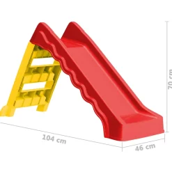 VIDAXL - Toboggan pliable d'enfants intérieur/extérieur rouge et jaune