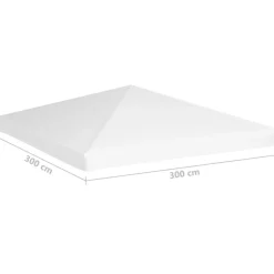 VIDAXL - Toile de toit de belvédère 270 g/m² 3x3 m blanc