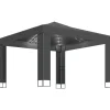 VIDAXL - Tonnelle avec double toit et lumières led 3x3 m anthracite