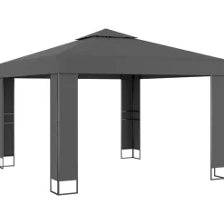 VIDAXL - Tonnelle avec double toit et lumières led 3x3 m anthracite
