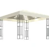 VIDAXL - Tonnelle avec guirlande lumineuse à led 3x3 m crème tissu