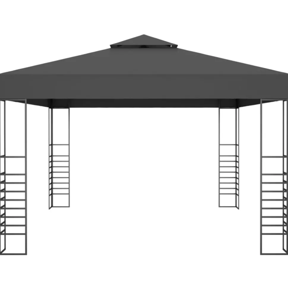 VIDAXL - Tonnelle avec guirlande lumineuse à led 3x4 m anthracite