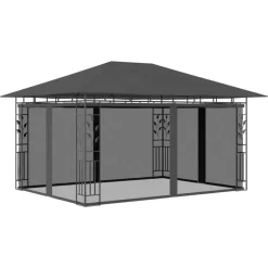 VIDAXL - Tonnelle avec moustiquaire et lumières led 4x3x2,73m anthracite