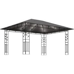 VIDAXL - Tonnelle avec moustiquaire et lumières led 4x3x2,73m anthracite