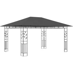 VIDAXL - Tonnelle avec moustiquaire et lumières led 4x3x2,73m anthracite