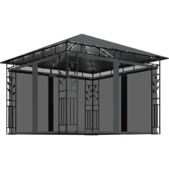 VIDAXL - Tonnelle avec moustiquaire et lumières led 3x3x2,73m anthracite